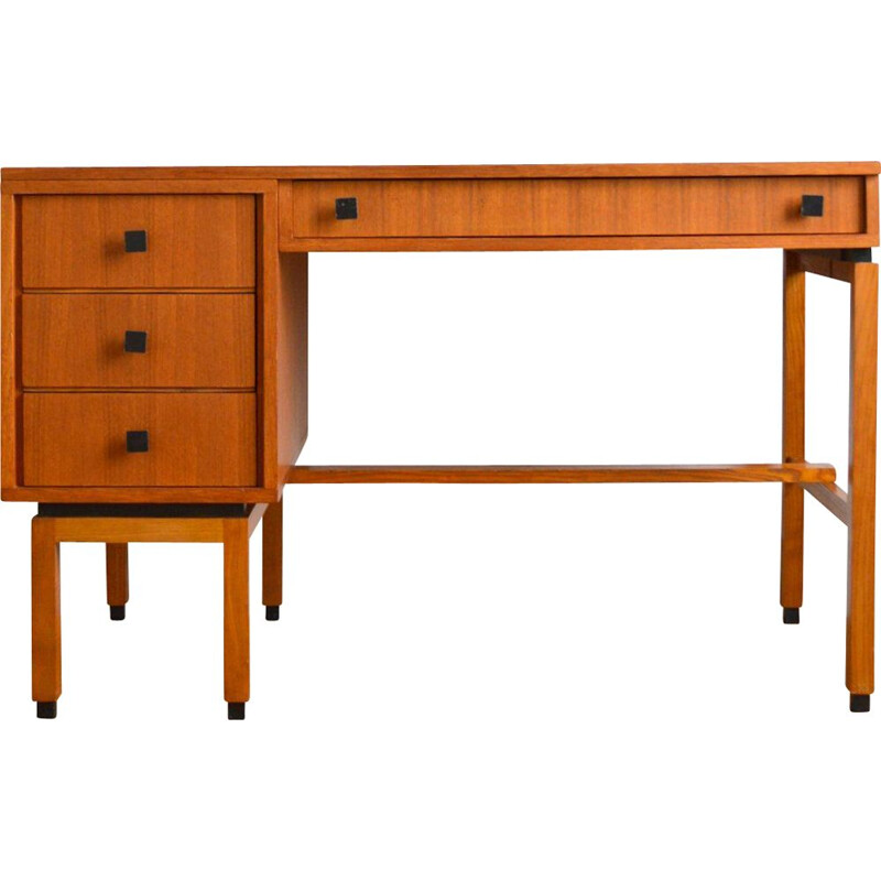 MDK vintage modernist desk in teak, Belgium 1960s