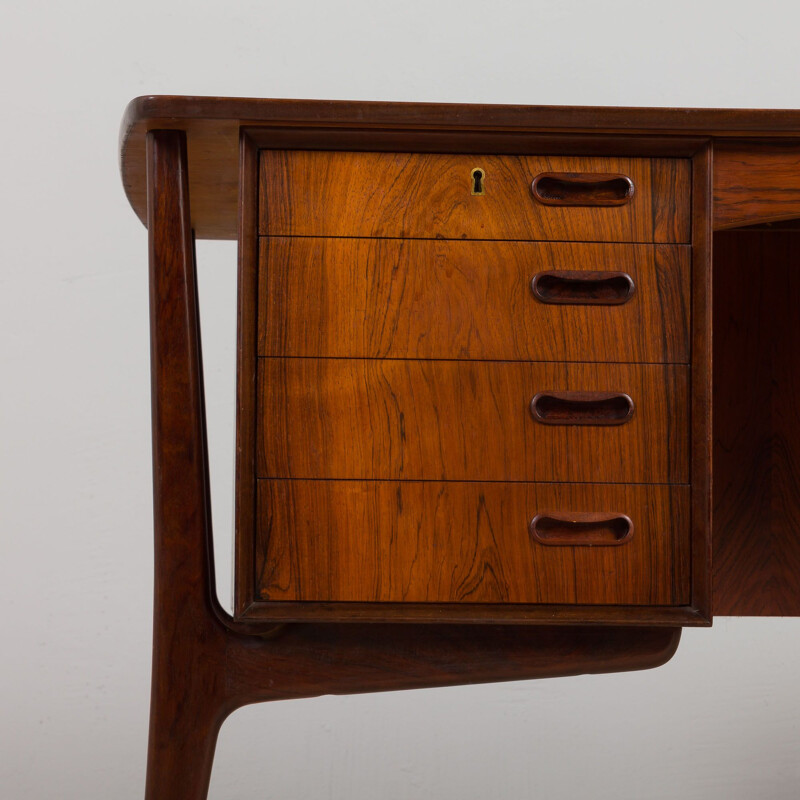 Mid-century rosewood desk by Svend Aage Madsen for H.P. Hansen, Denmark 1960s