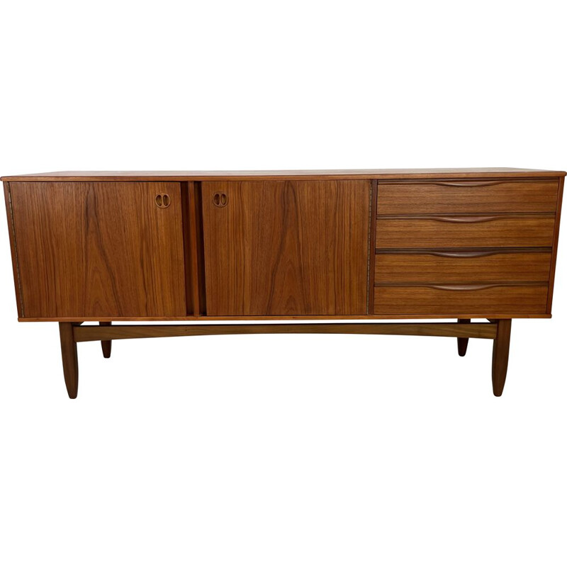 Vintage teak 2 doors and 4 drawers sideboard, 1960s