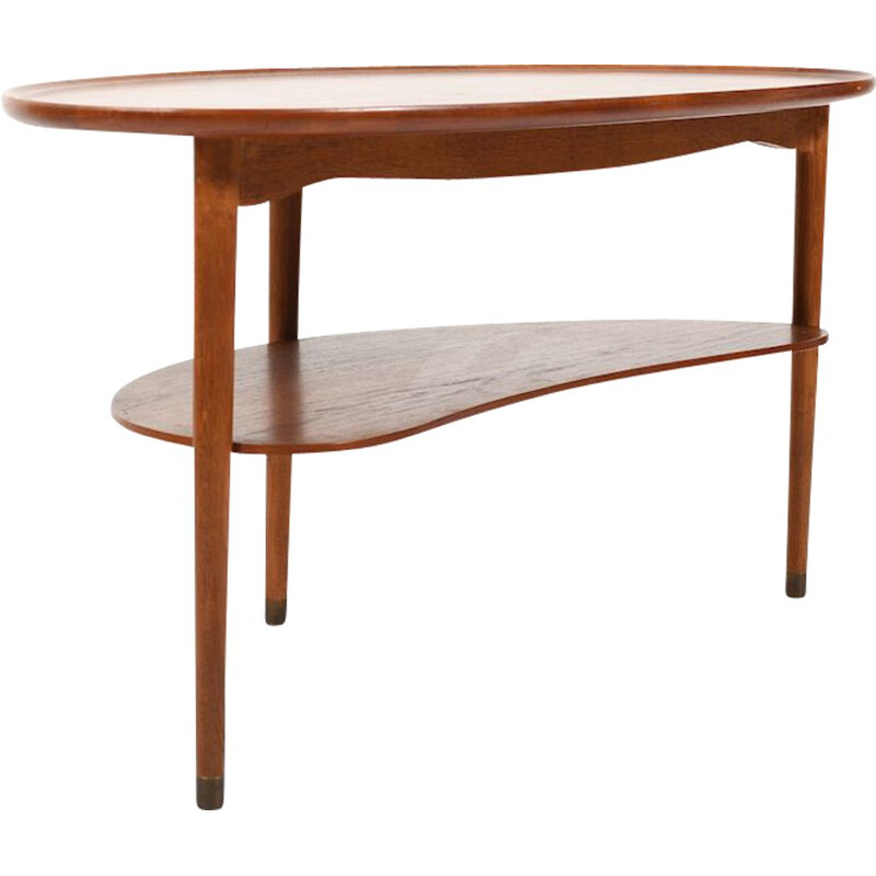 Vintage teak and oak coffee table by Anton Kildeberg, 1950