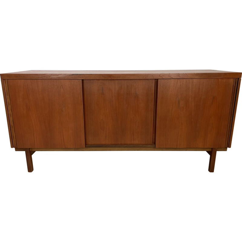 Vintage teak with sliding doors sideboard, Denmark 1960s