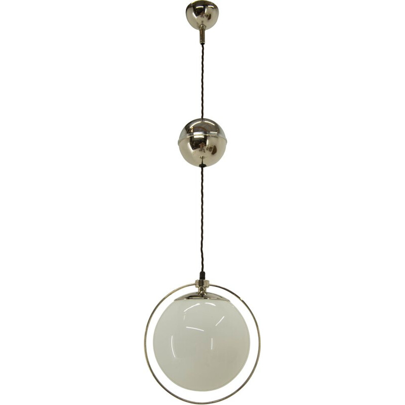 Vintage height adjustable Bauhaus style pendant lamp, 1930s