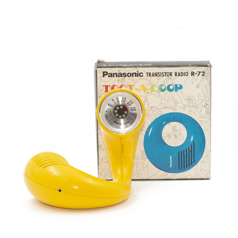 Radio Toot-A-Loop amarillo R-72S Panasonic vintage