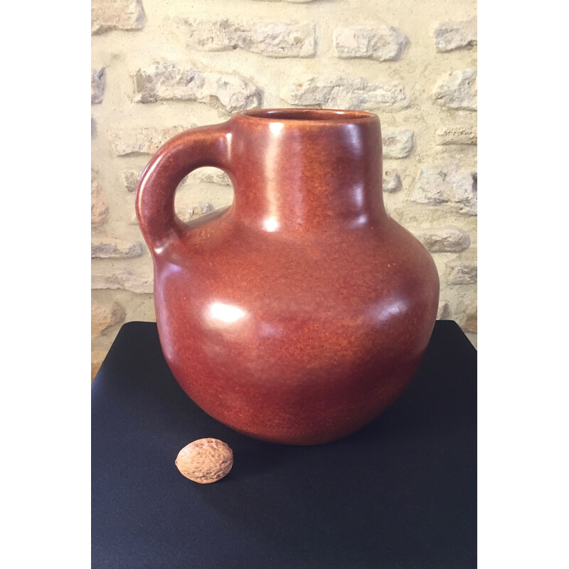 Vintage rust coloured pitcher vase by Max Idlas