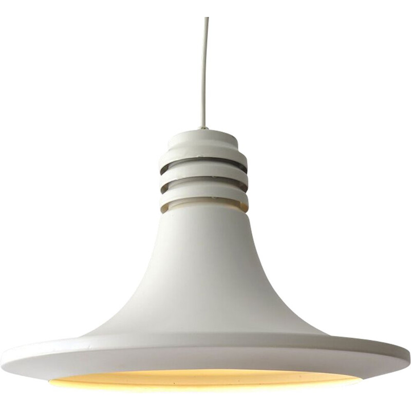 Vintage white pendant lamp, Denmark 1970