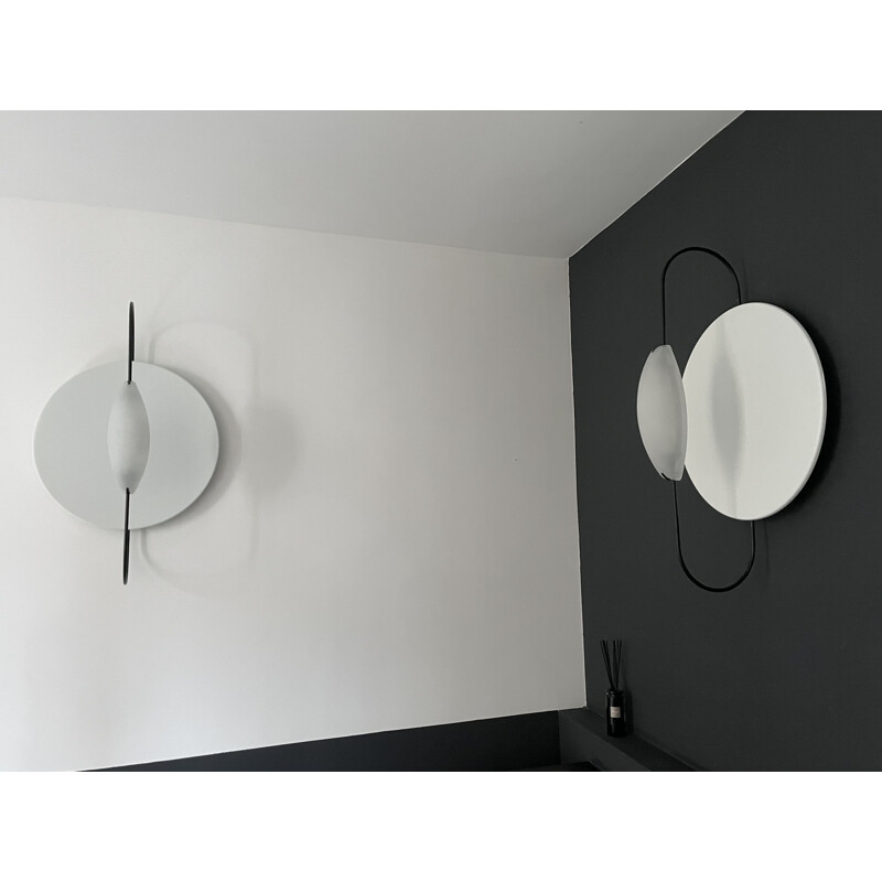 Pair of vintage Spilla wall lamps by Luciano Pagani for Arteluce, Italy 1980s