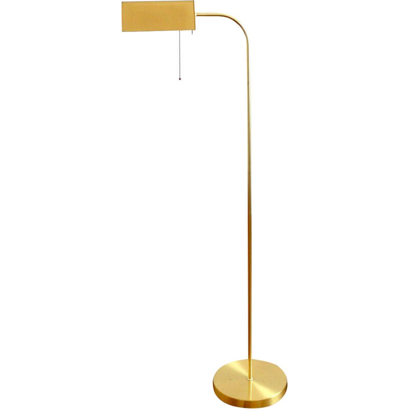 Vintage gilt brass adjustable floor lamp, 1970