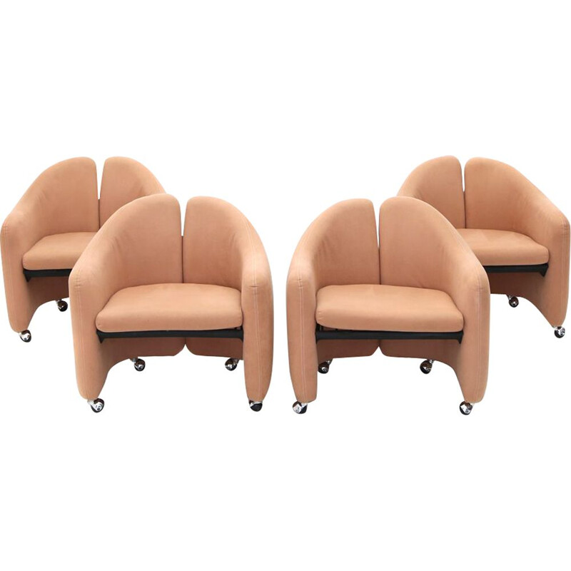 Set of 4 vintage armchairs PS 142 by Gerli for Tecno, 1960