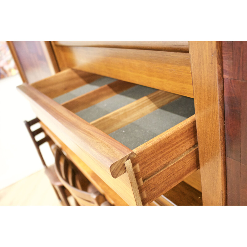 Mid-century Retractable teak sideboard dining set by Elliots of Newbury for Heals, UK 1960s