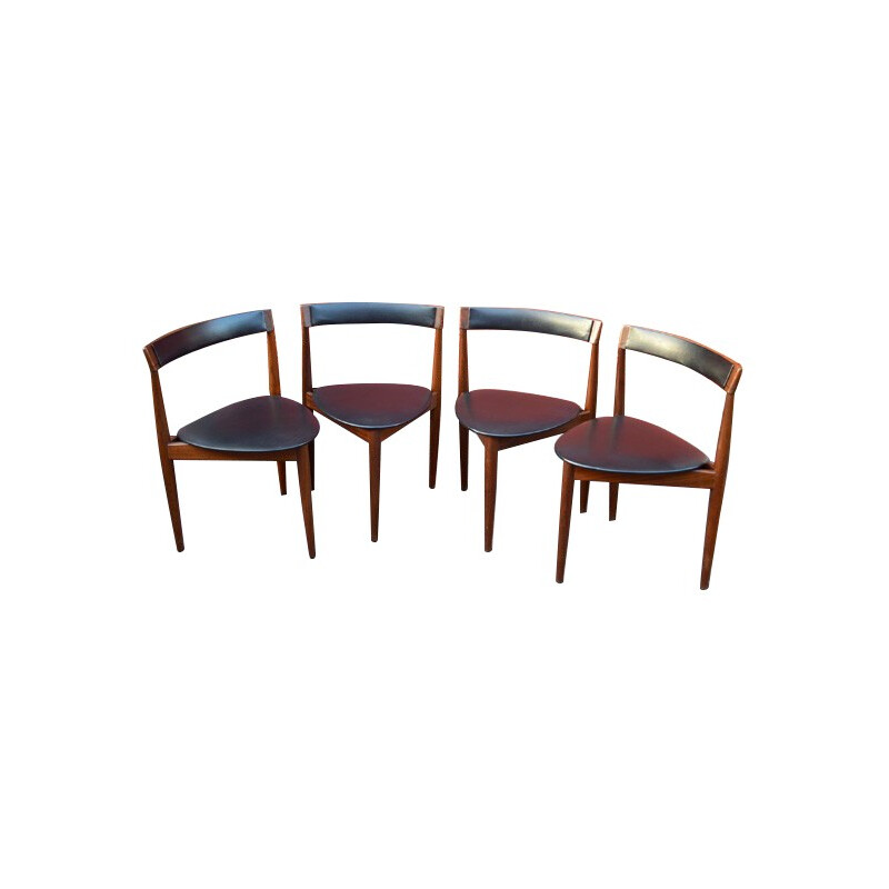 Suite of 4 vintage chairs, Hans OLSEN - 1950s