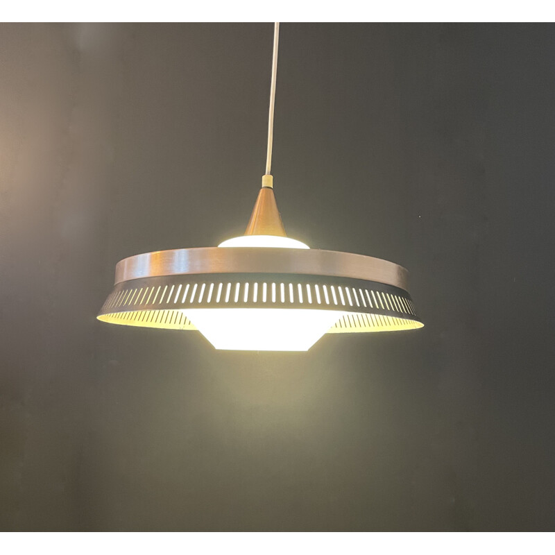 Mid-century danish pendant lamp by Bent Karlby for Lyfa, Scandinavian 1960