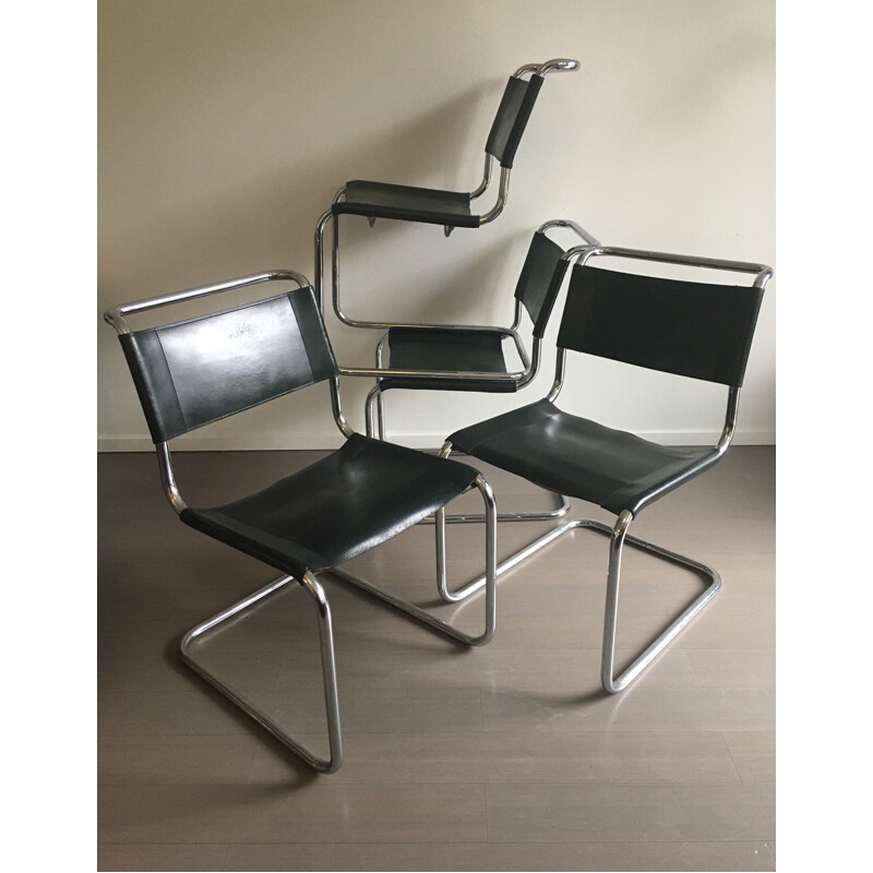 Set of 4 vintage B33 chairs by Marcel Breuer for Thonet, 1970s