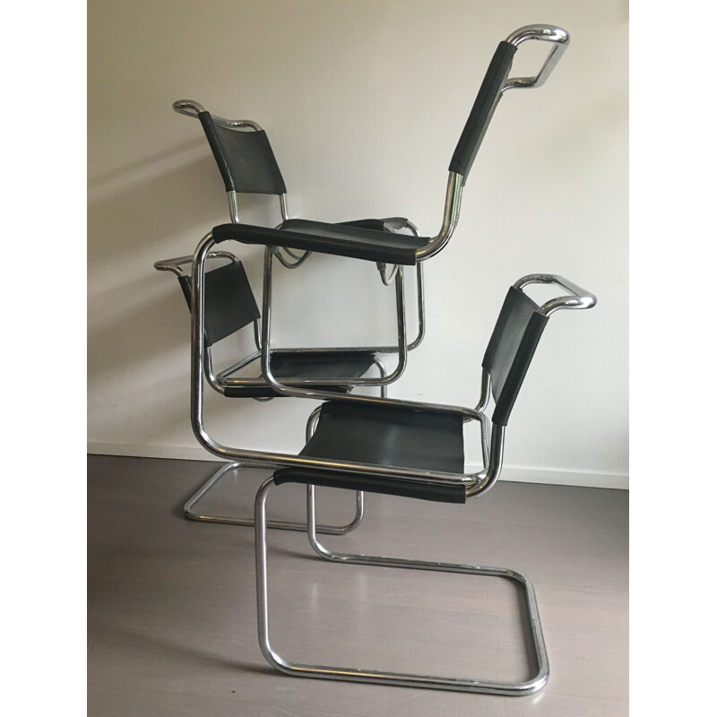 Set of 4 vintage B33 chairs by Marcel Breuer for Thonet, 1970s