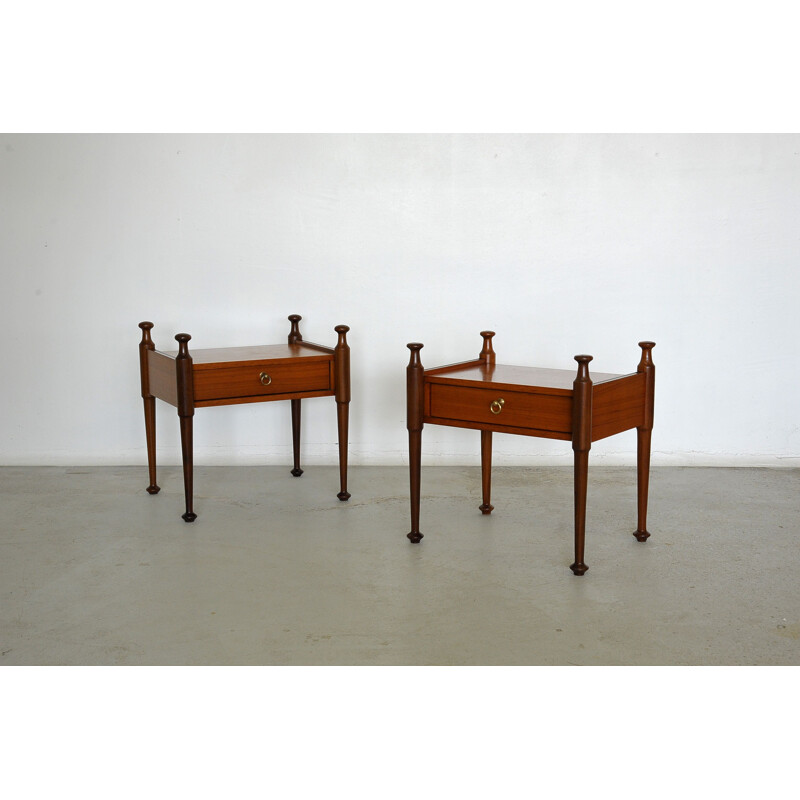 Pair of vintage teak night stand by Gautier, France 1960s