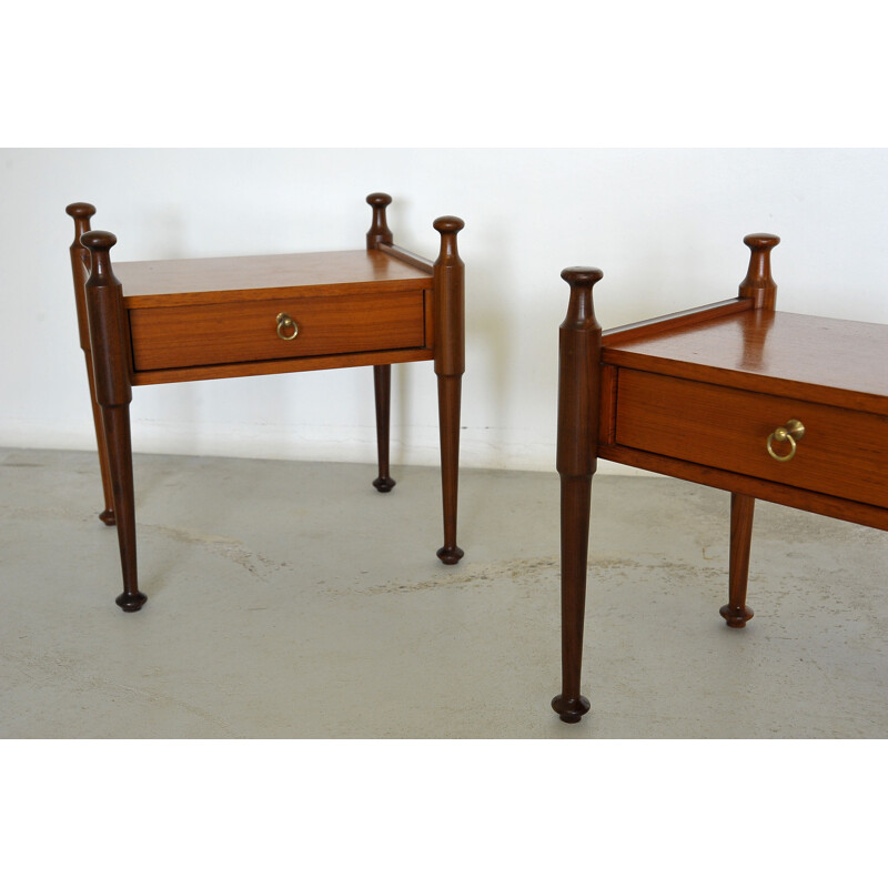 Pair of vintage teak night stand by Gautier, France 1960s