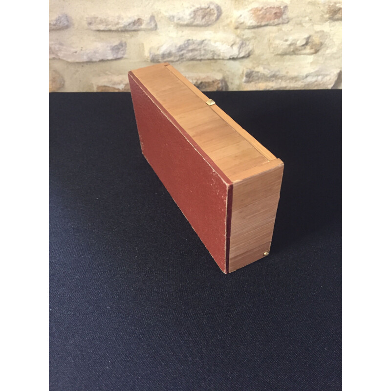 Vintage box in straw marquetry by J.M Franck
