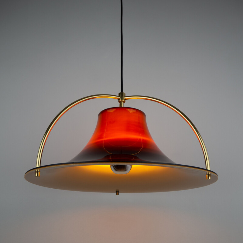 Danish vintage pendant lamp single by Jo Hammerborg for Fog og Morup, 1977s