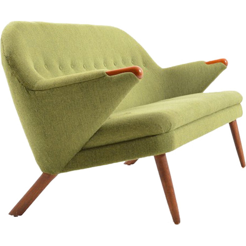 Danish Vejen Polstermøbelfabrik 3-seater sofa in pistache green fabric, Georg THAMS - 1950s