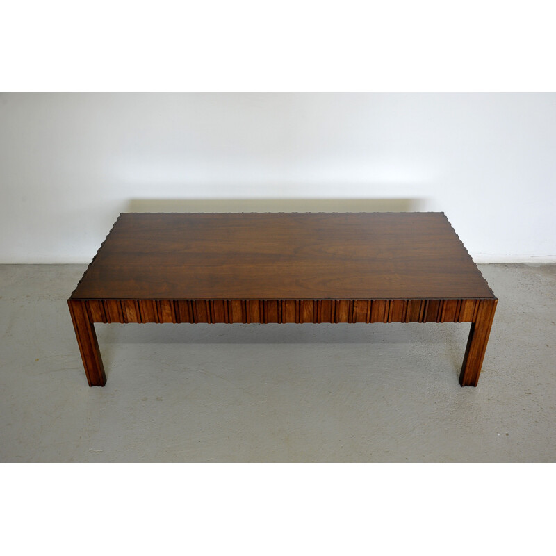 Vintage japanese walnut coffee table, 1960s