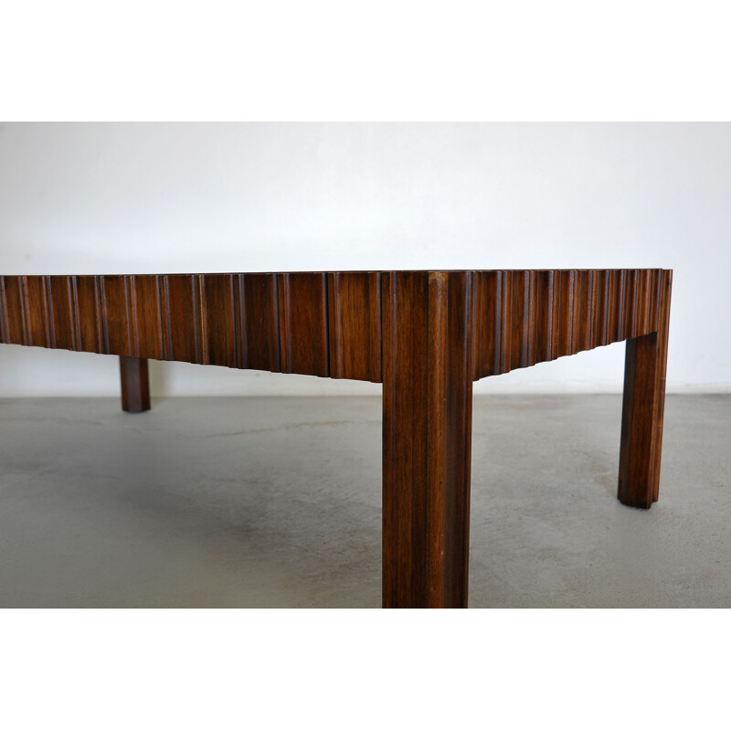 Vintage japanese walnut coffee table, 1960s