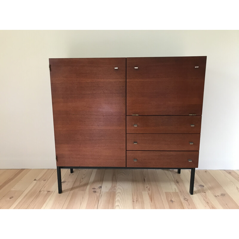 Vintage rosewood cabinet by Pierre Guariche for Meurop, France 1960