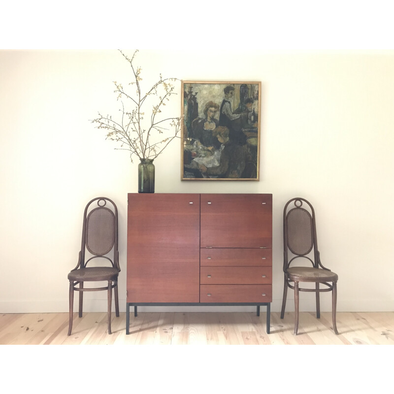 Vintage rosewood cabinet by Pierre Guariche for Meurop, France 1960