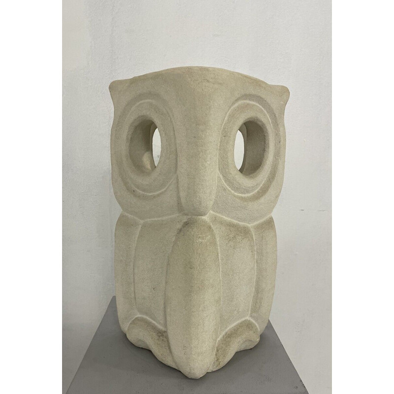 Mid century stone desk lamp in the shape of an owl by Albert Tormos, France 1970