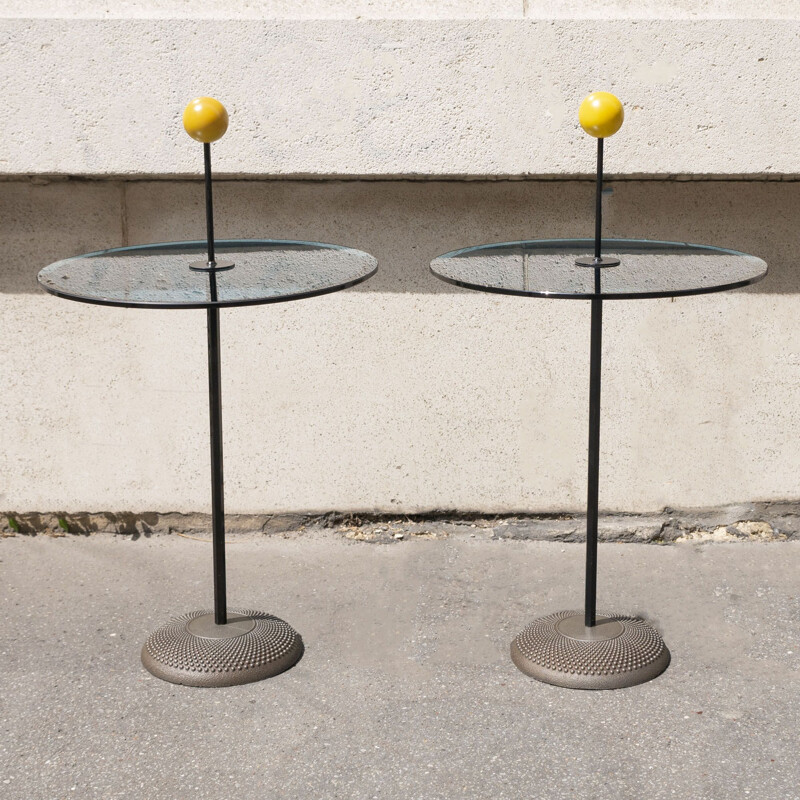 Vintage pedestal table by Pierluigi Cerri for Fontana Arte, 1980