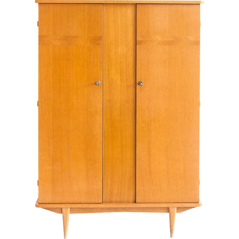 Vintage two-door oak cabinet, France 1960