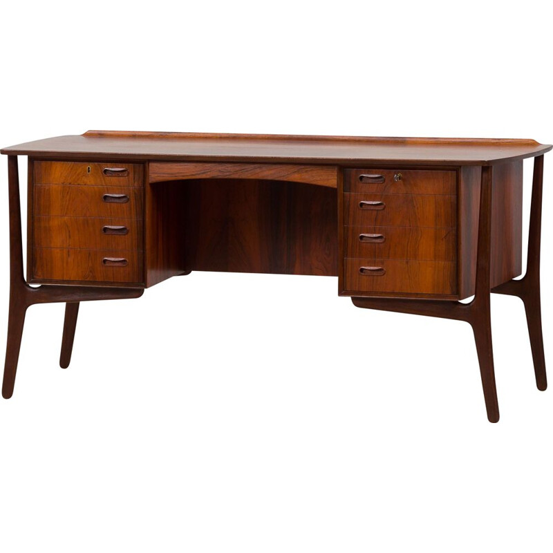 Mid-century rosewood desk by Svend Aage Madsen for H.P. Hansen, Denmark 1960s