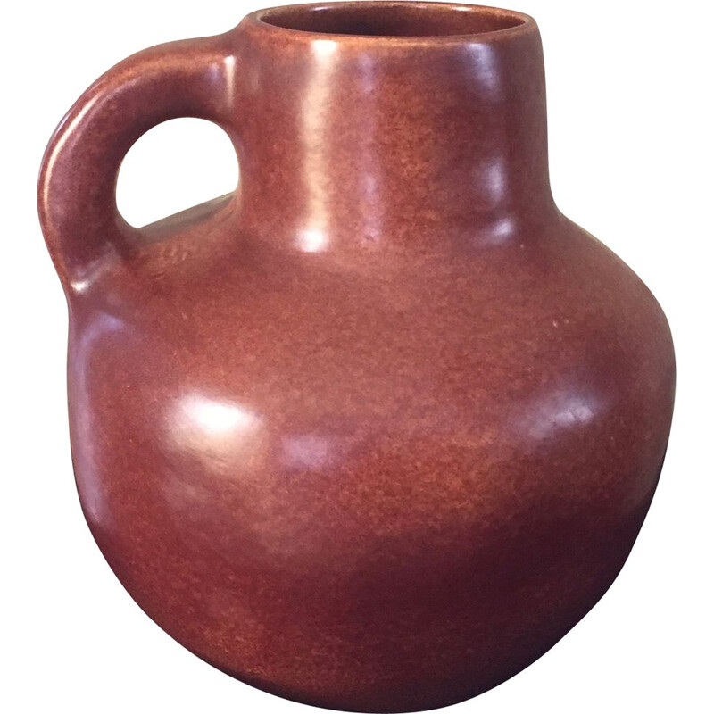 Vintage rust coloured pitcher vase by Max Idlas