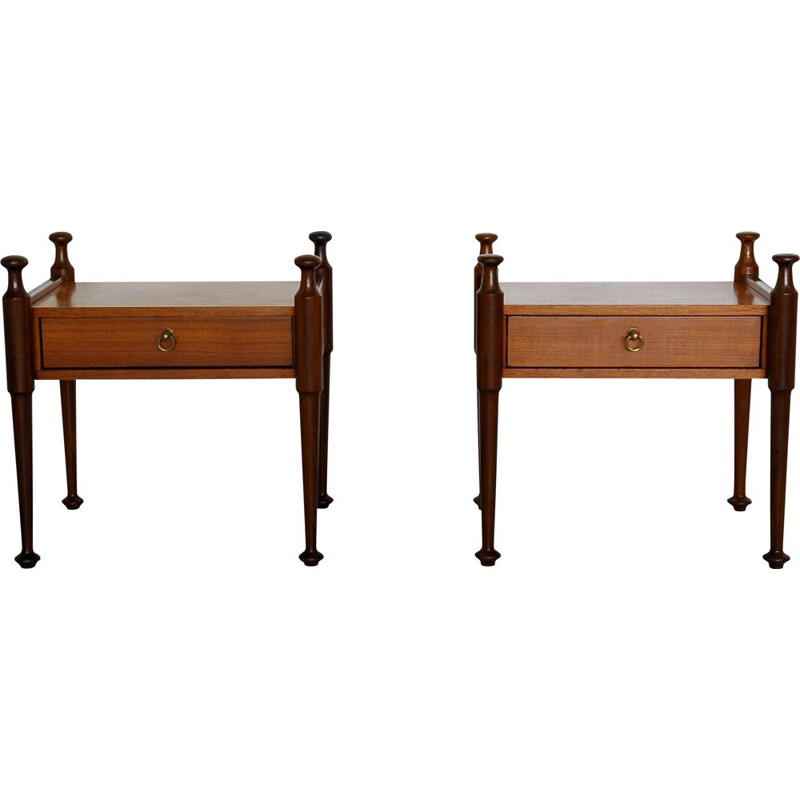 Pair of vintage teak night stand by Gautier, France 1960s