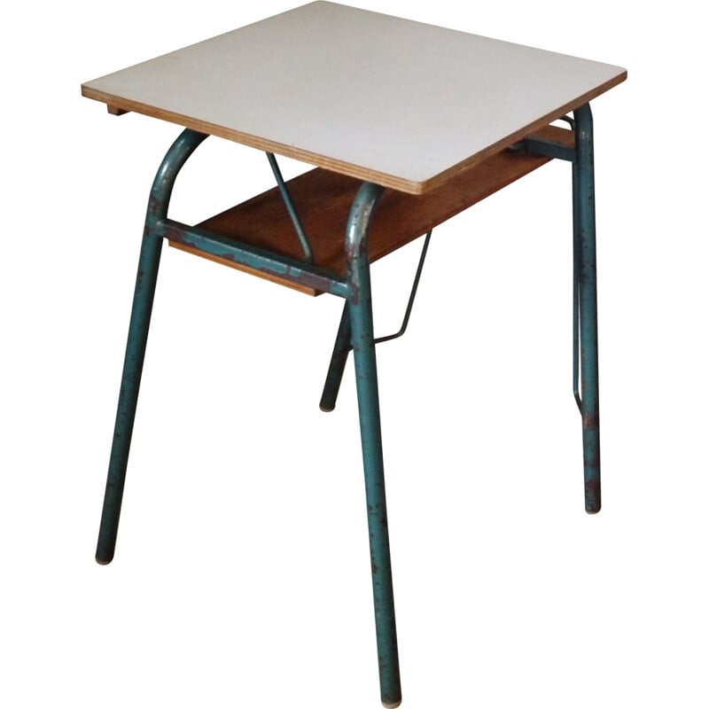 Table d'écolier vintage avec casier - 1960