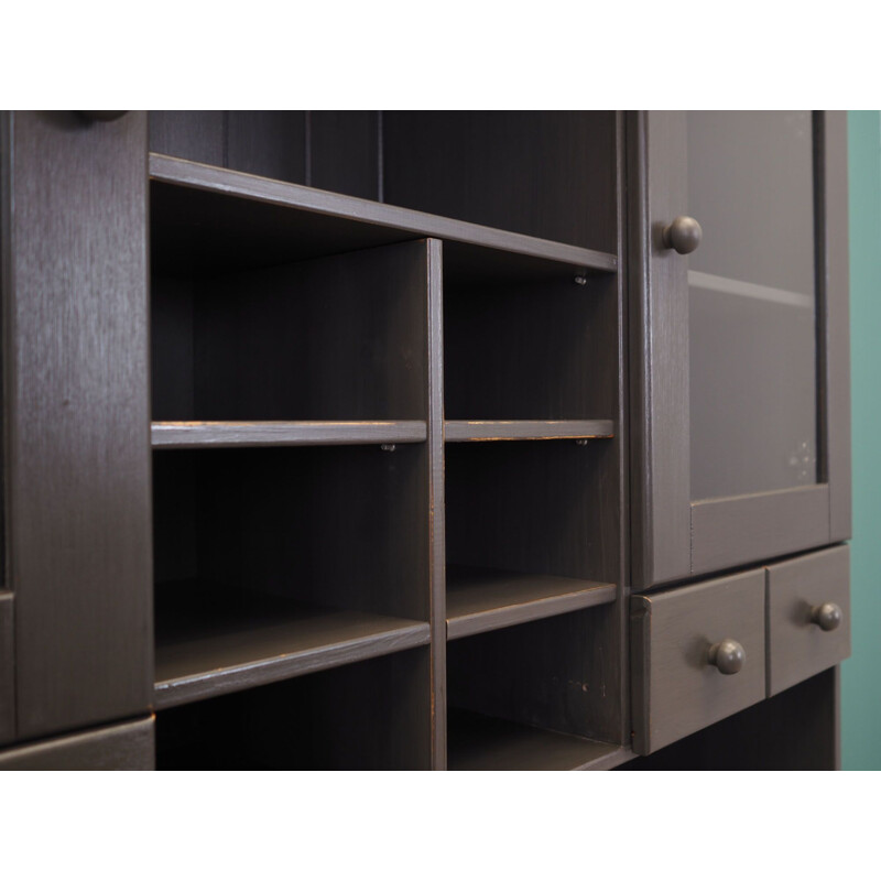 Vintage grey stained pine sideboard, Denmark 1980