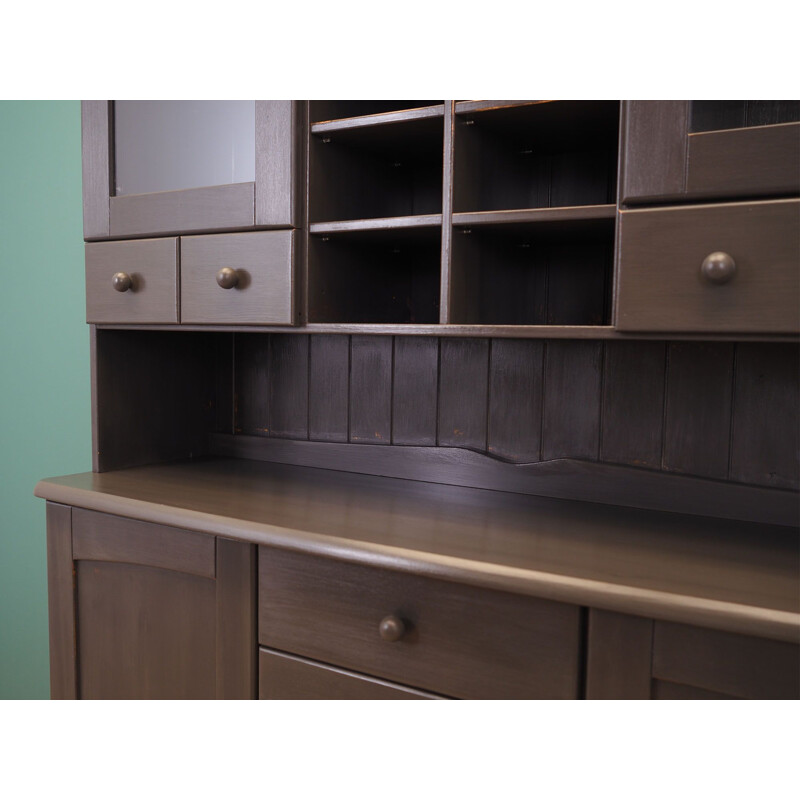 Vintage grey stained pine sideboard, Denmark 1980