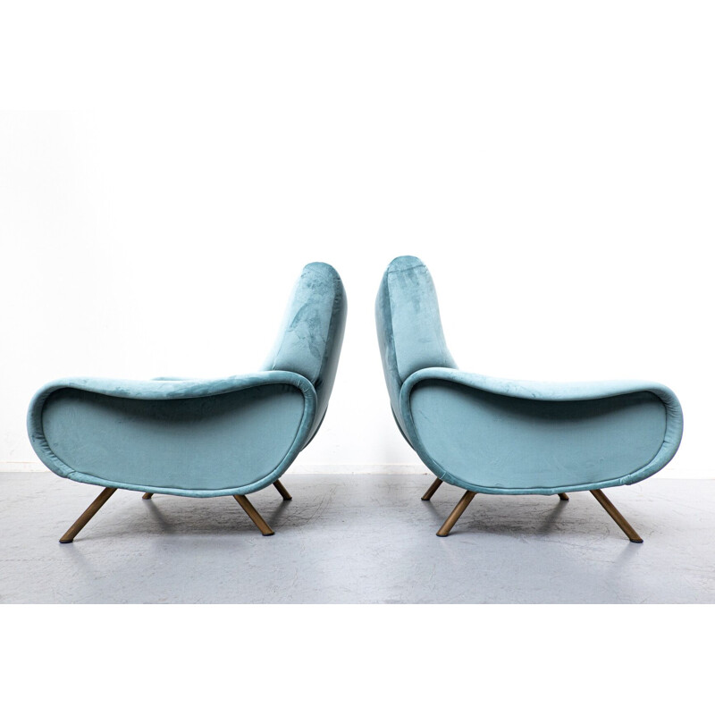 Pair of vintage armchairs model Lady by Marco Zanuso for Arflex, 1950