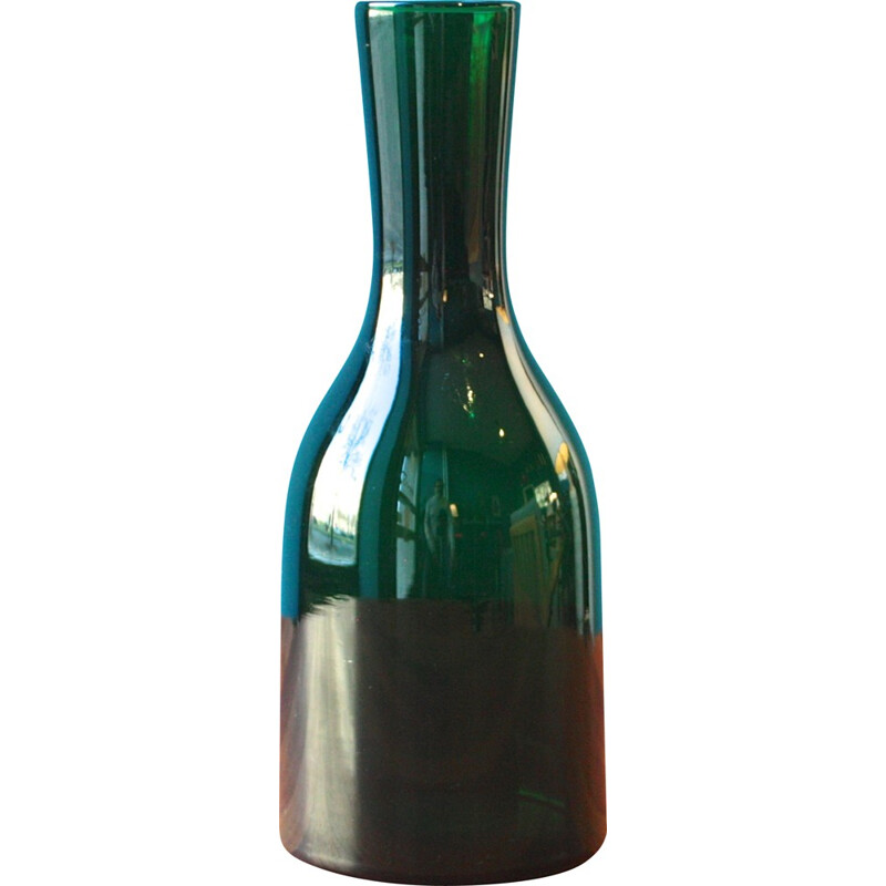 Green Danish Holmegaard vase in glass - 1970s