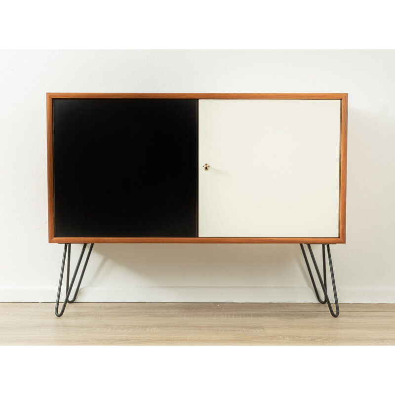 Buffet vintage en teck noir et blanc par WK Möbel, Allemagne 1960