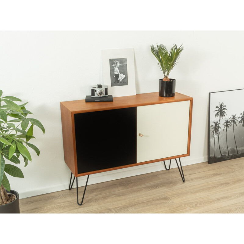 Vintage teak black and white highboard by WK Möbel, Germany 1960s