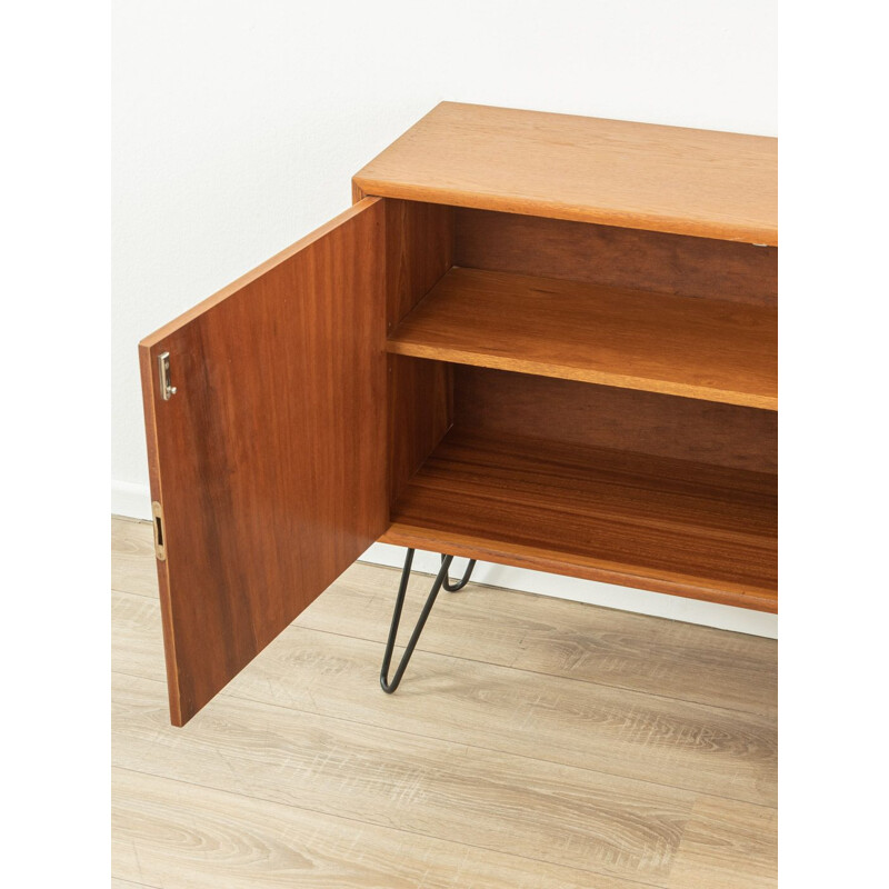 Teak and formica black and white vintage highboard by WK Möbel, Germany 1960s