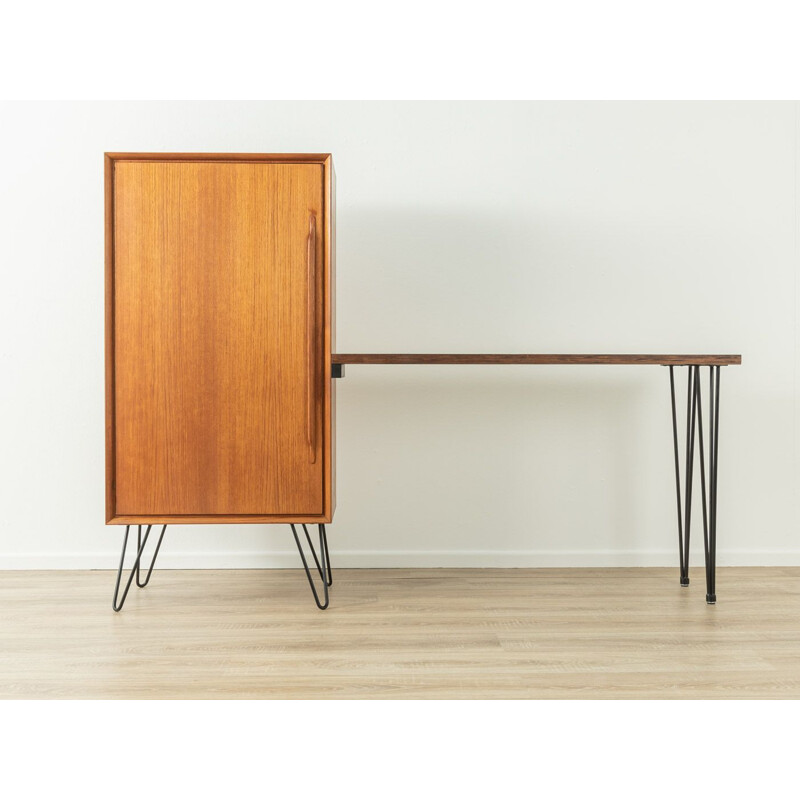 Vintage teak cabinet with desk by Heinrich Riestenpatt, Germany 1960s