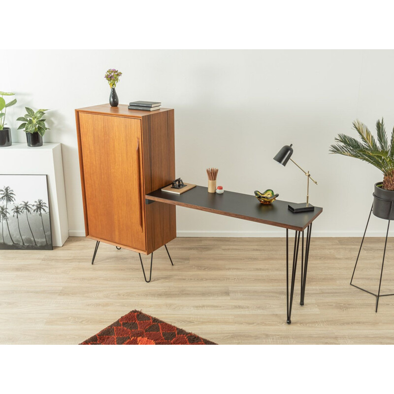 Vintage teak cabinet with desk by Heinrich Riestenpatt, Germany 1960s