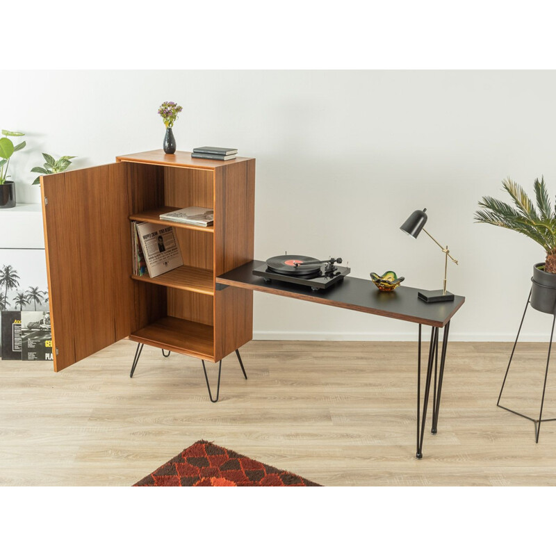 Vintage teak cabinet with desk by Heinrich Riestenpatt, Germany 1960s