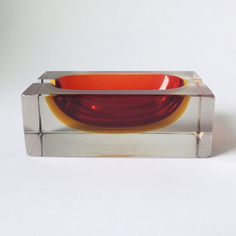 Murano Sommerso vintage ashtray by Flavio Poli for Seguso, 1970s