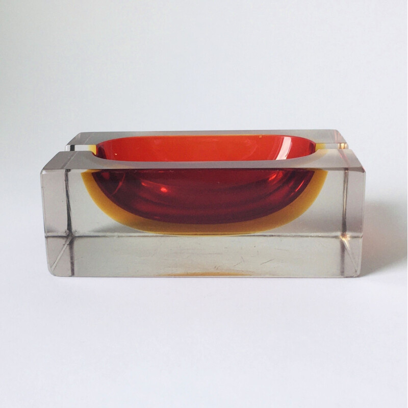 Murano Sommerso vintage ashtray by Flavio Poli for Seguso, 1970s