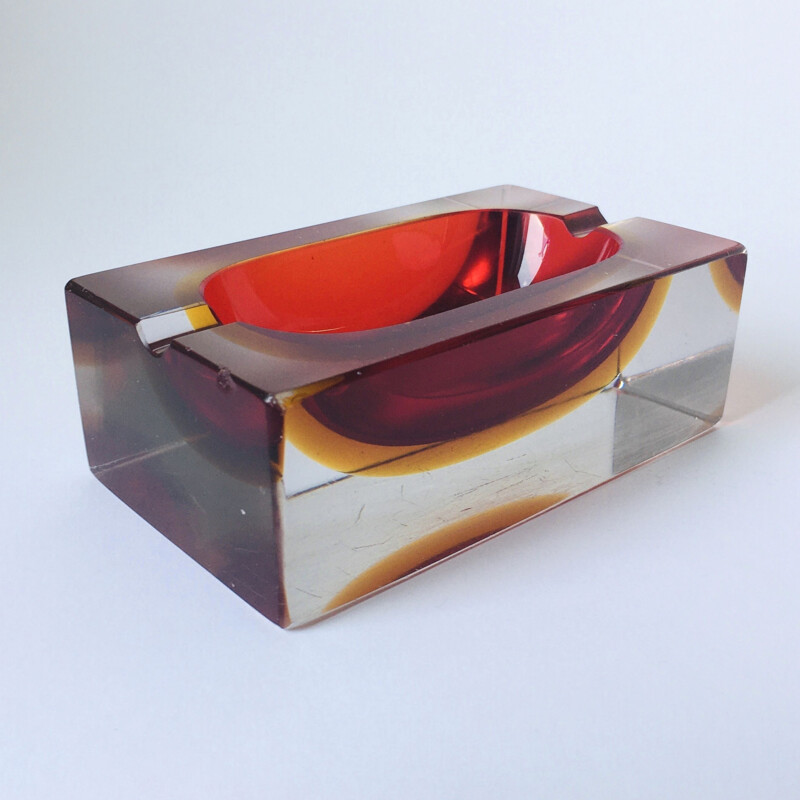 Murano Sommerso vintage ashtray by Flavio Poli for Seguso, 1970s