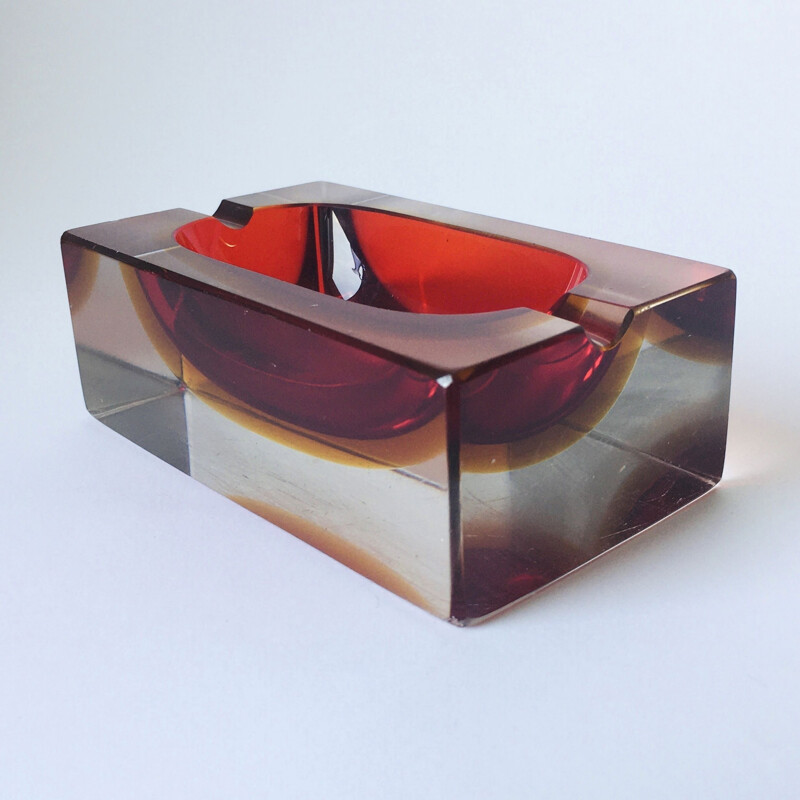 Murano Sommerso vintage ashtray by Flavio Poli for Seguso, 1970s