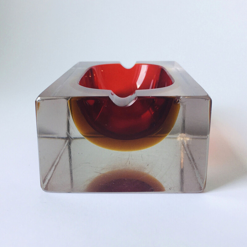 Murano Sommerso vintage ashtray by Flavio Poli for Seguso, 1970s