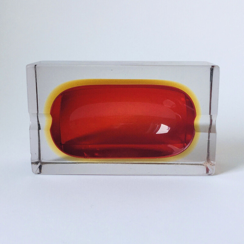 Murano Sommerso vintage ashtray by Flavio Poli for Seguso, 1970s