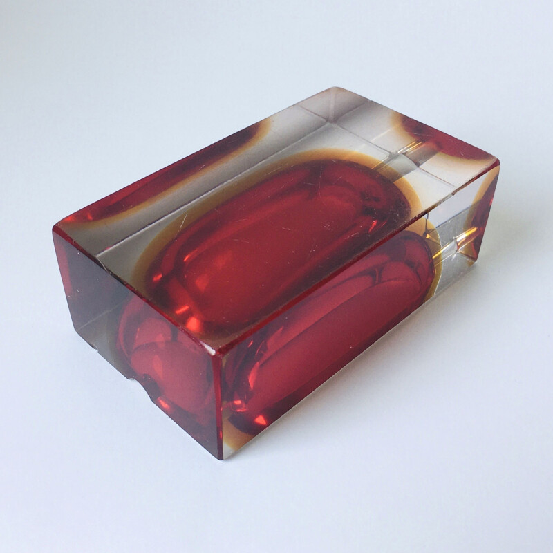 Murano Sommerso vintage ashtray by Flavio Poli for Seguso, 1970s